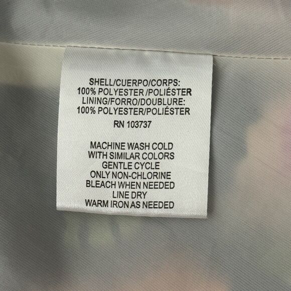 Donna Morgan Dress Women 6 Navy Orange Floral Flower Fit & Flare Colorful Preppy - Picture 8 of 8